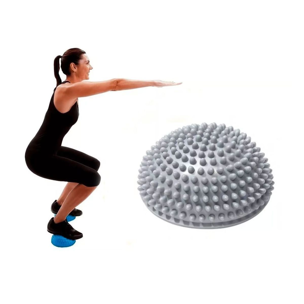 GENERICO - Mini Bosu Yoga Pilates Gris Unidad