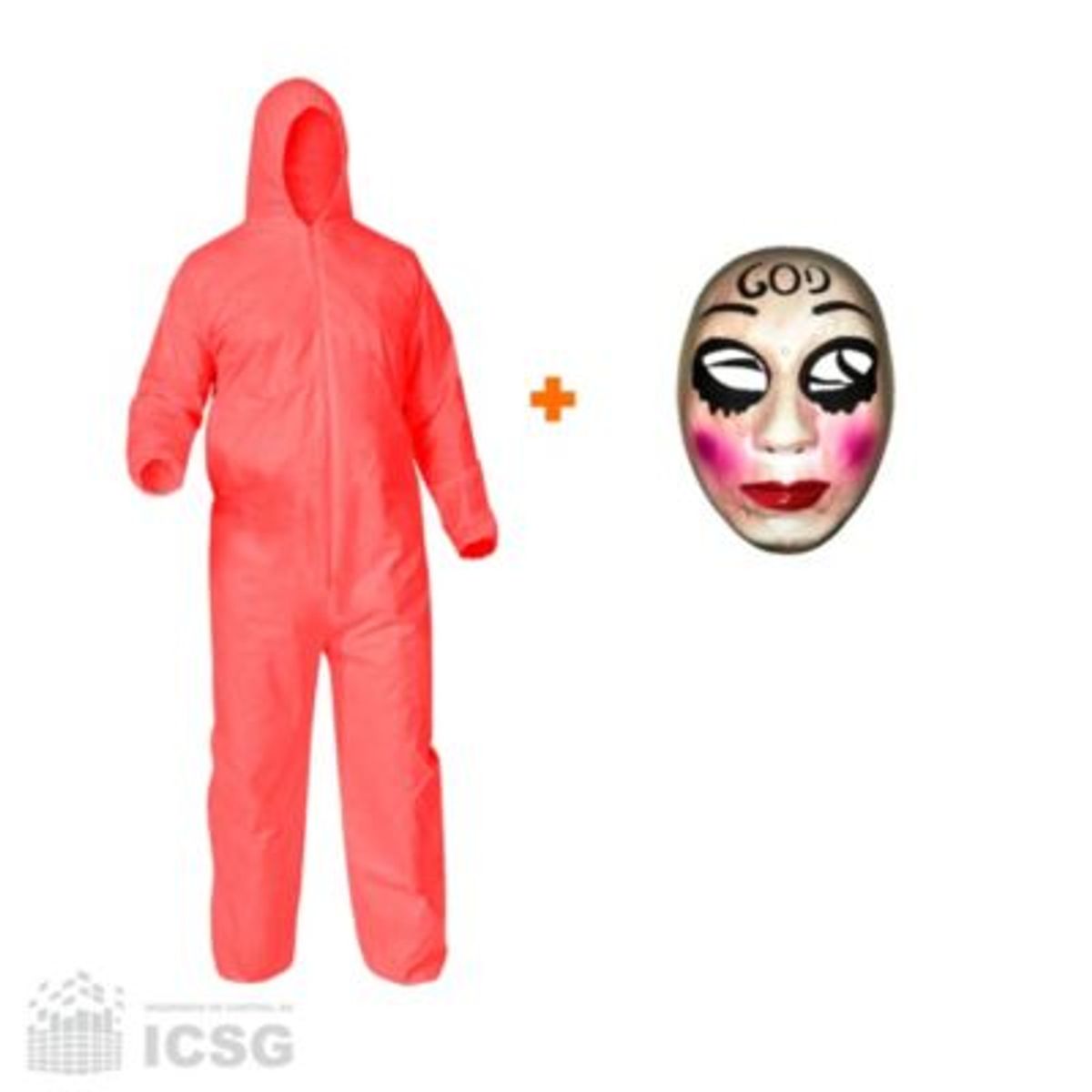 GENERICO - Disfraz Halloween Traje Rojo La Purga Talla M  Máscara