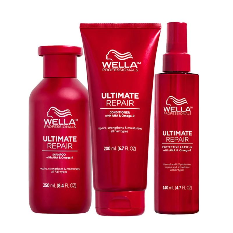 WELLA - WELLA ULTIMATE REPAIR Trio Shampoo 250 ml + Conditioner 200 ml + Protect Leave-In 140 ml