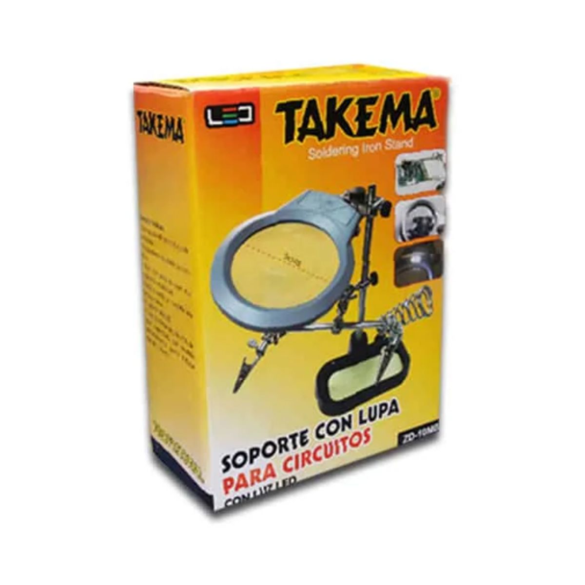 TAKEMA - Soporte para Cautín con Lupa Luz LED y Pinzas ZD-10MB TAKEMA