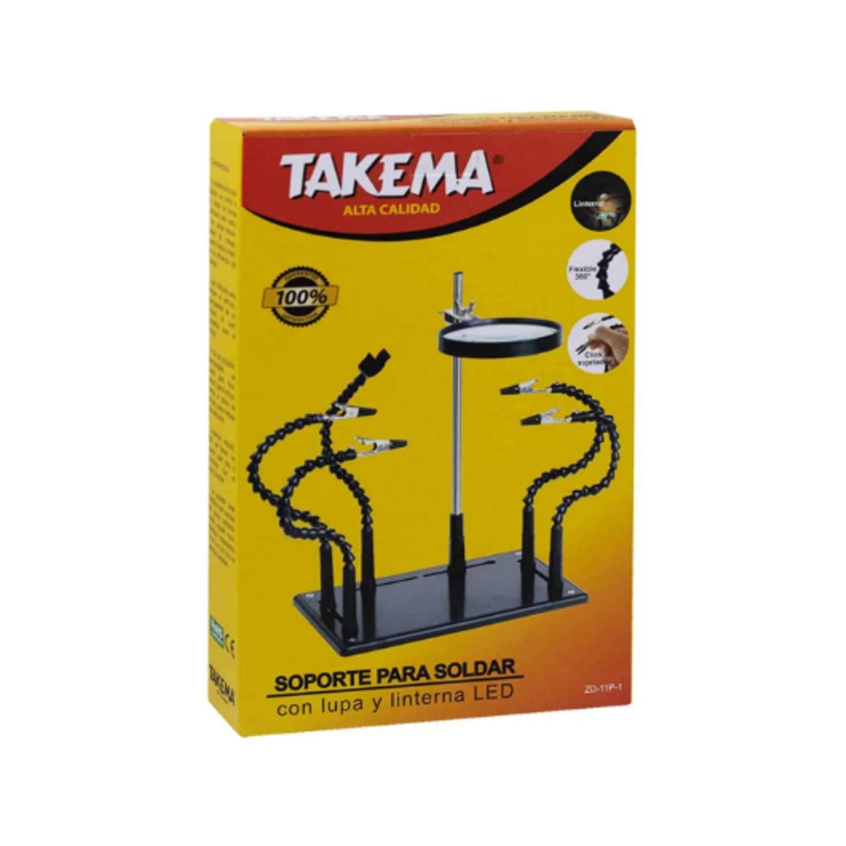 TAKEMA - Soporte para Soldar con Lupa y Pinzas LED ZD-11P-1 TAKEMA