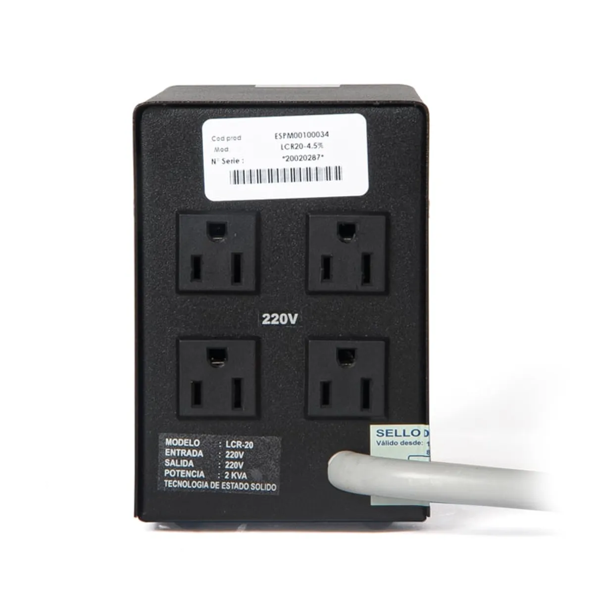 ELISE - Estabilizador Elise Ieda Poder LCR20-4 5% Sólido 2 0kVA 220V 4x220VAC