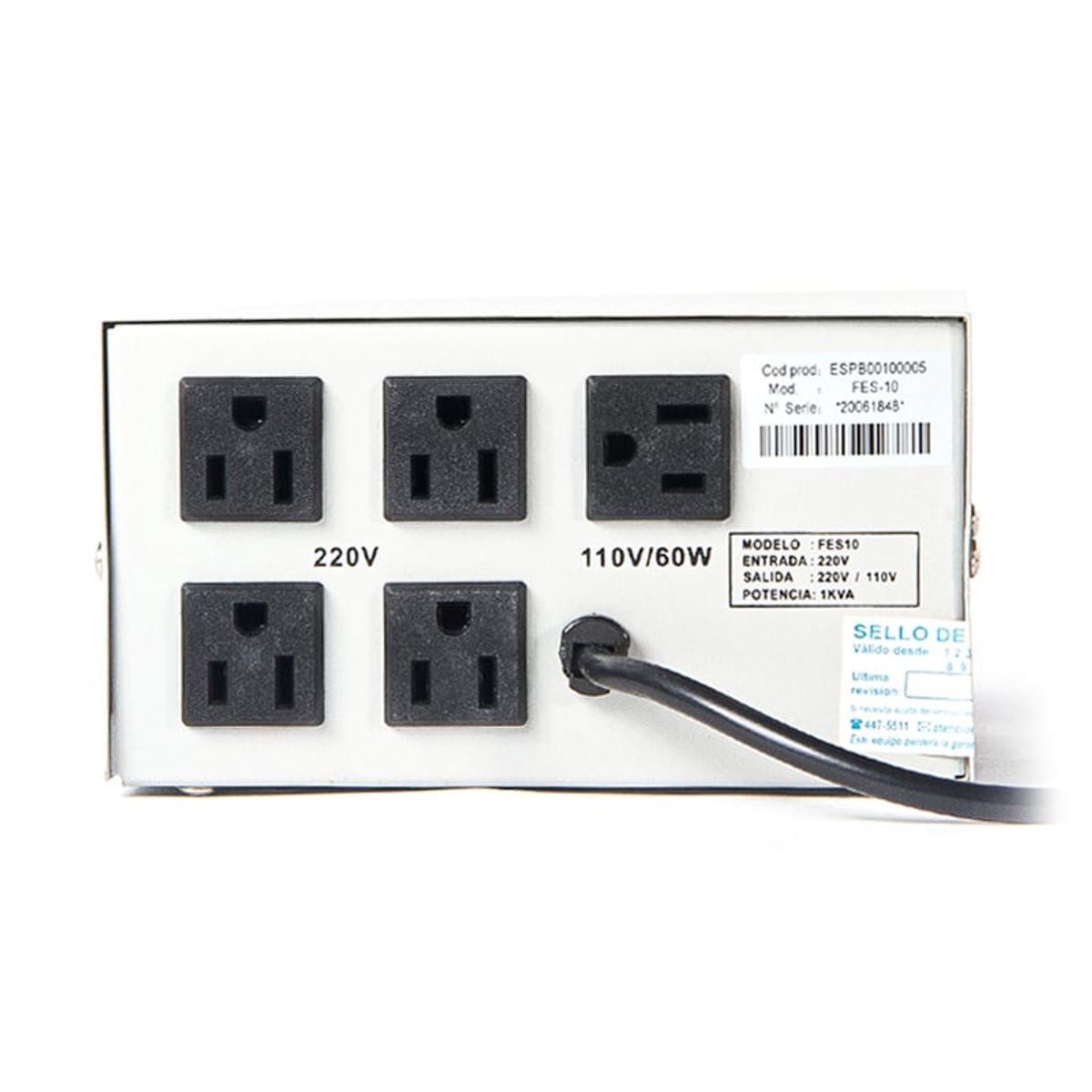 ELISE - Estabilizador Elise - Fase FES-10 Sólido 1 0kVA 220V 4x220V 1x110V