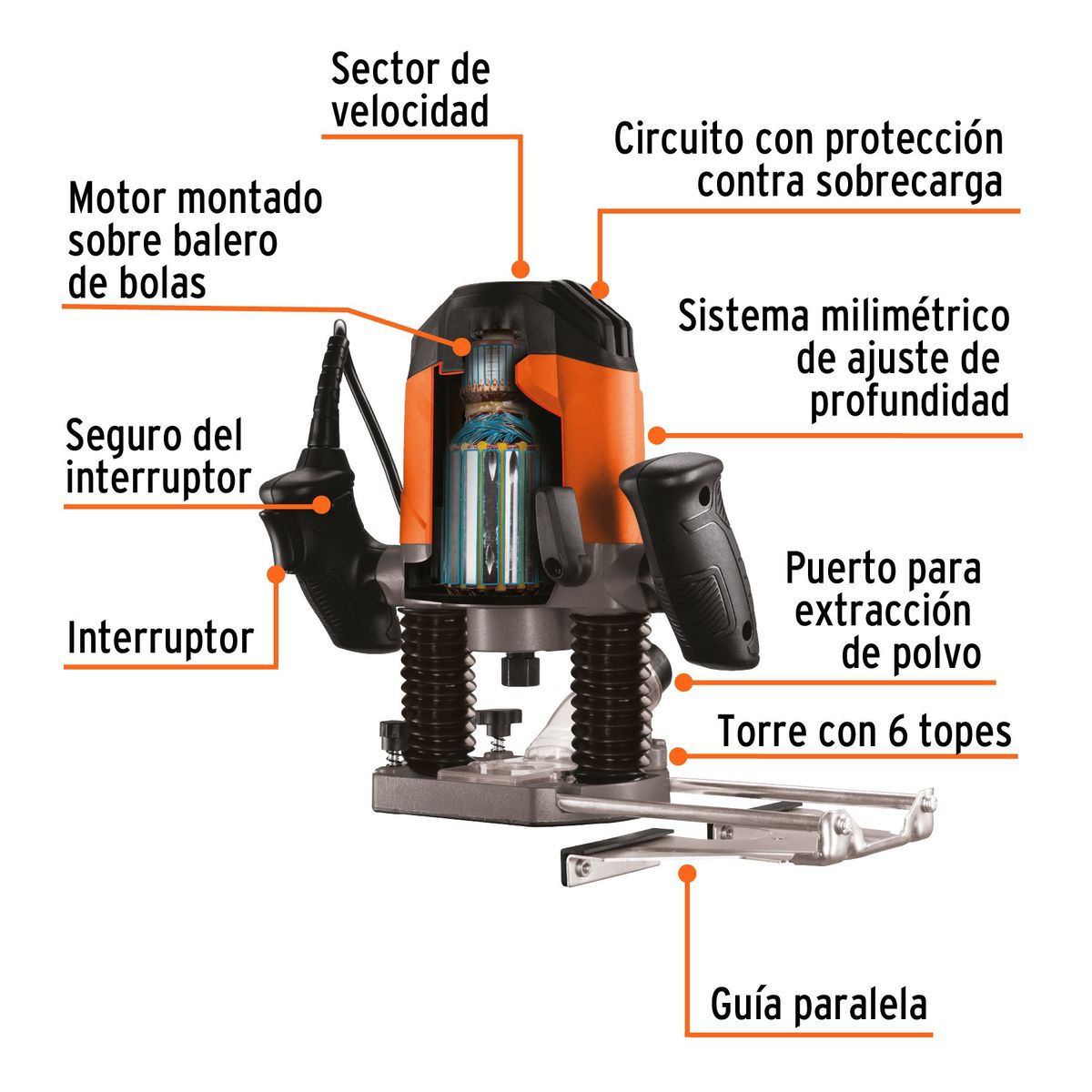 TRUPER - Fresadora ruteadora 1200w profesional Truper