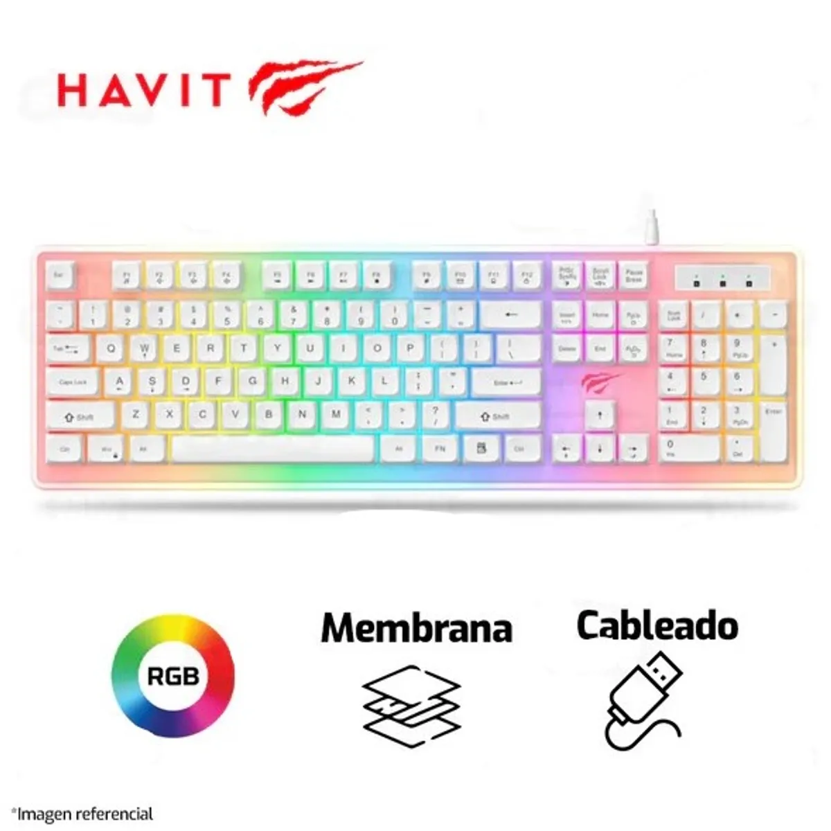 HAVIT - Teclado Havit Gamenote Kb876L-SP Alámbrico