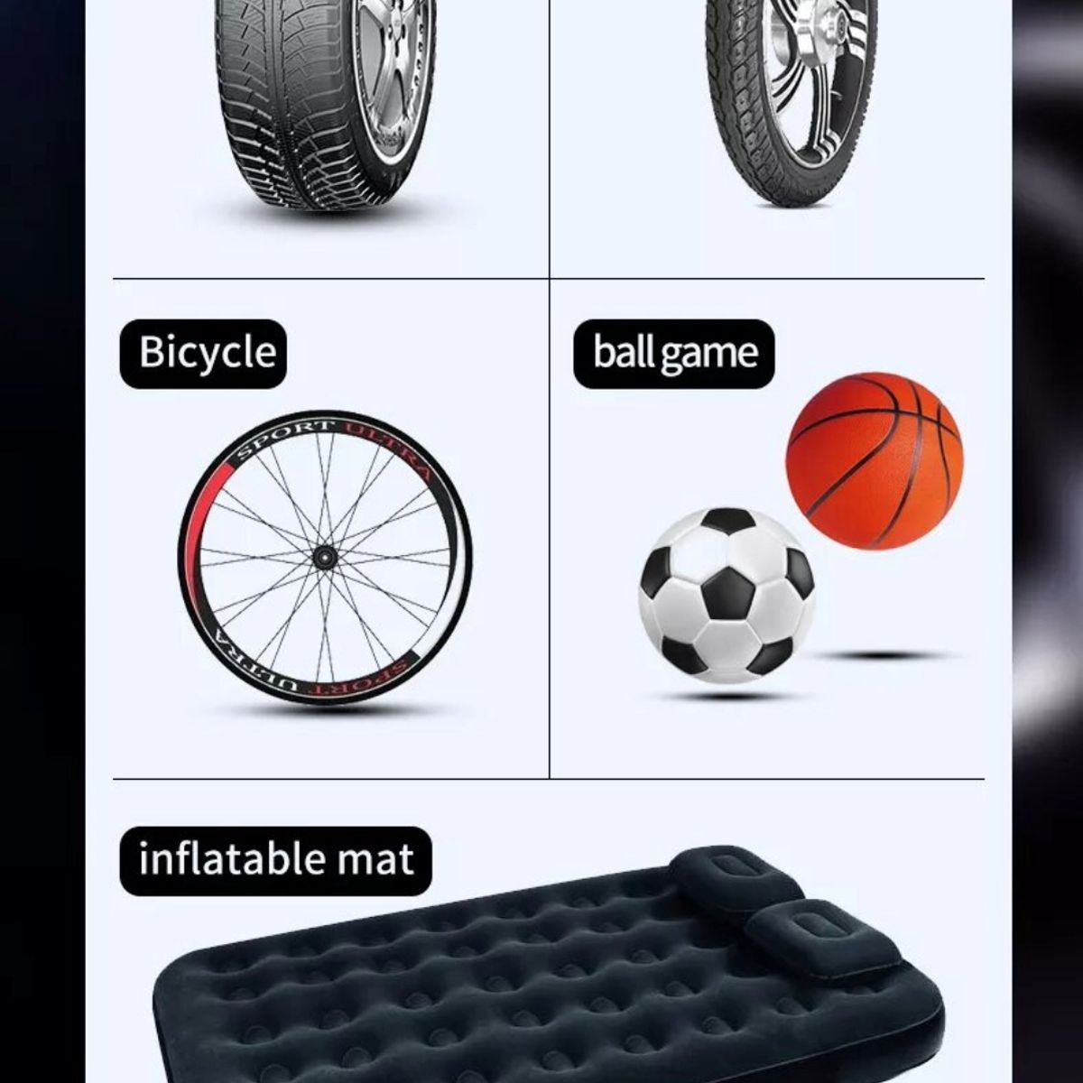 IMPORTADO MC - Inflador portátil para llanta de carro Black Intensivo