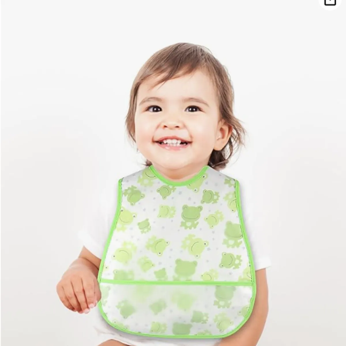 GENERICO - Babero impermeable sin mangas de 0 a 5 años con bolsillo