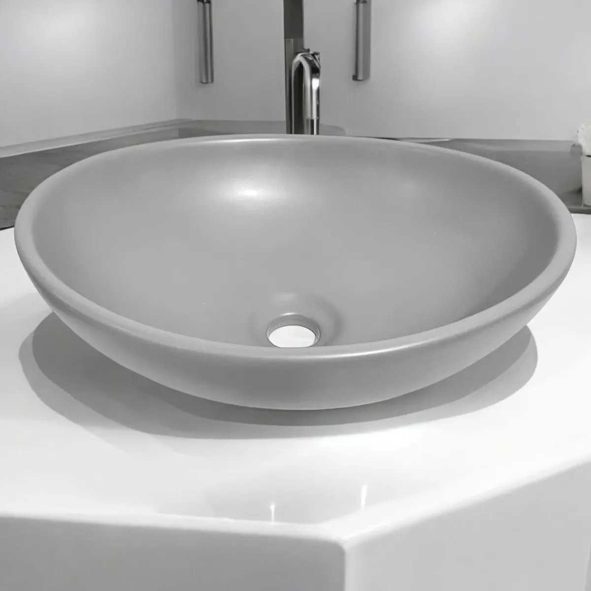 GENERICO - Bowl Ovalado  Gris Piedra Mate