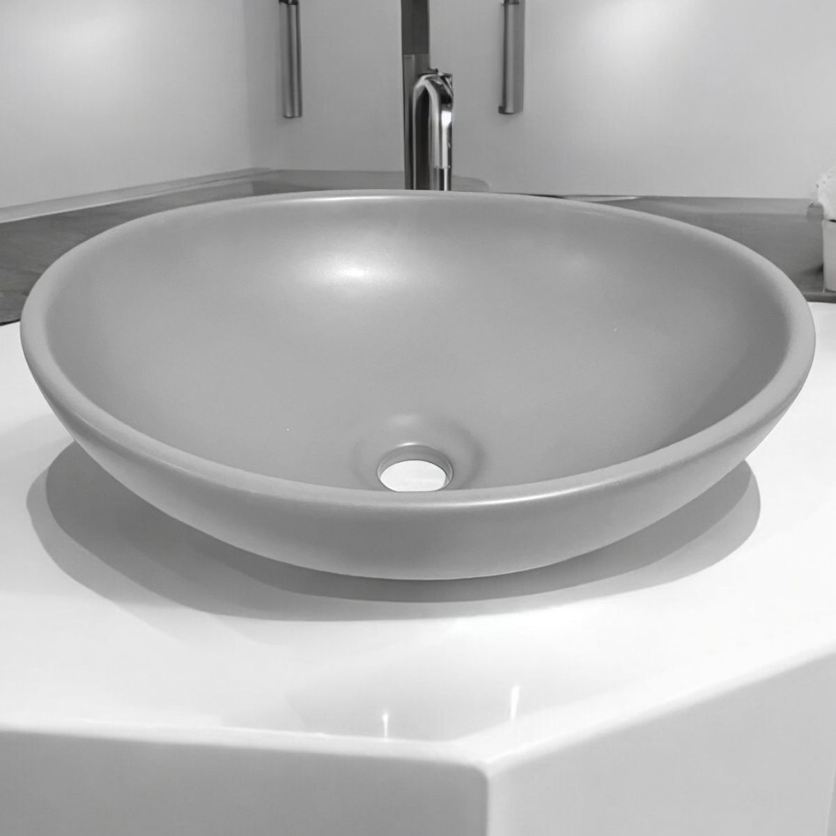 GENERICO - Bowl Ovalado  Gris Piedra Mate