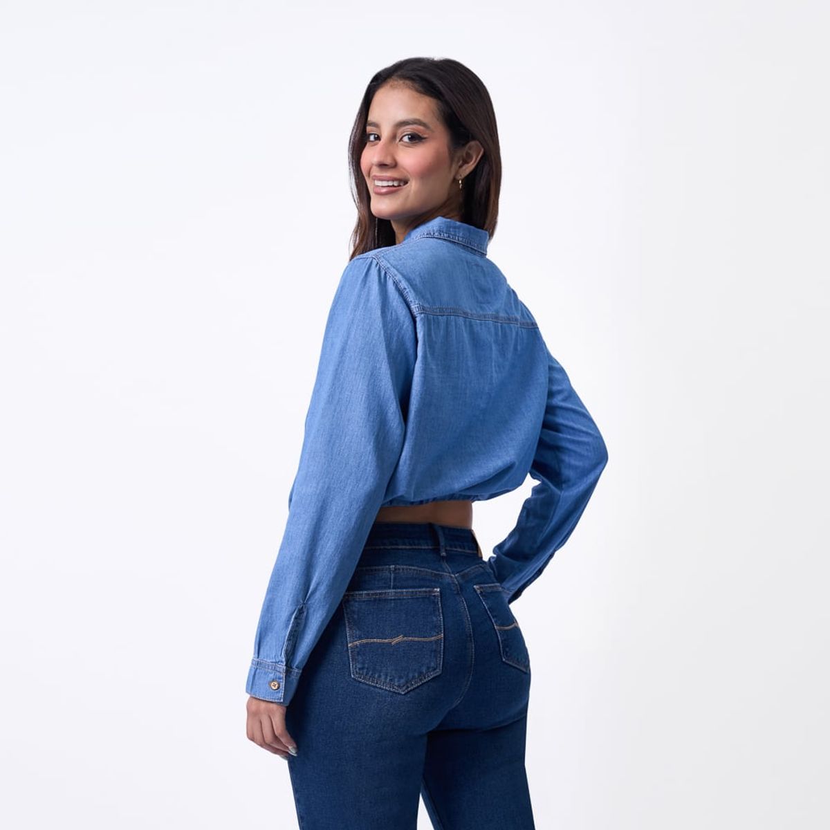 MACHINE - BLUSA FI24GINETTE DENIM CAMISERO