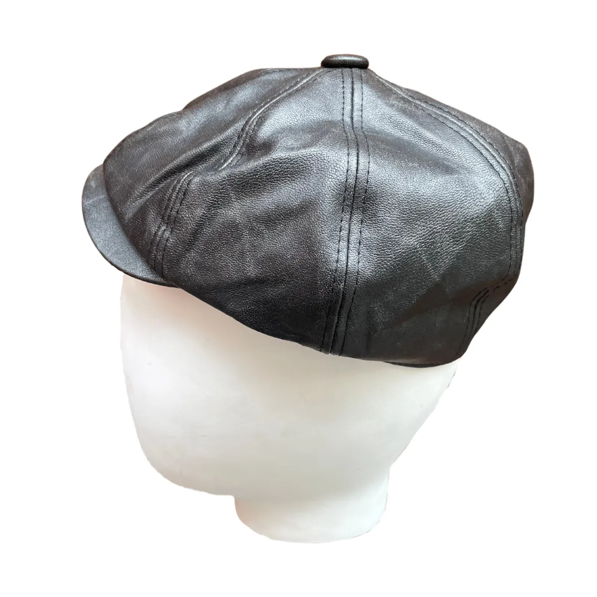 KAST PE - Boina Beck Cuero PU Negro para Niños de 4 a 6 años de 54 cm