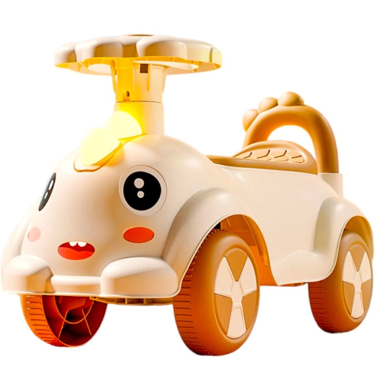 GENERICO - Carrito Dino Beige con luces y sonido Buggy correpasillos