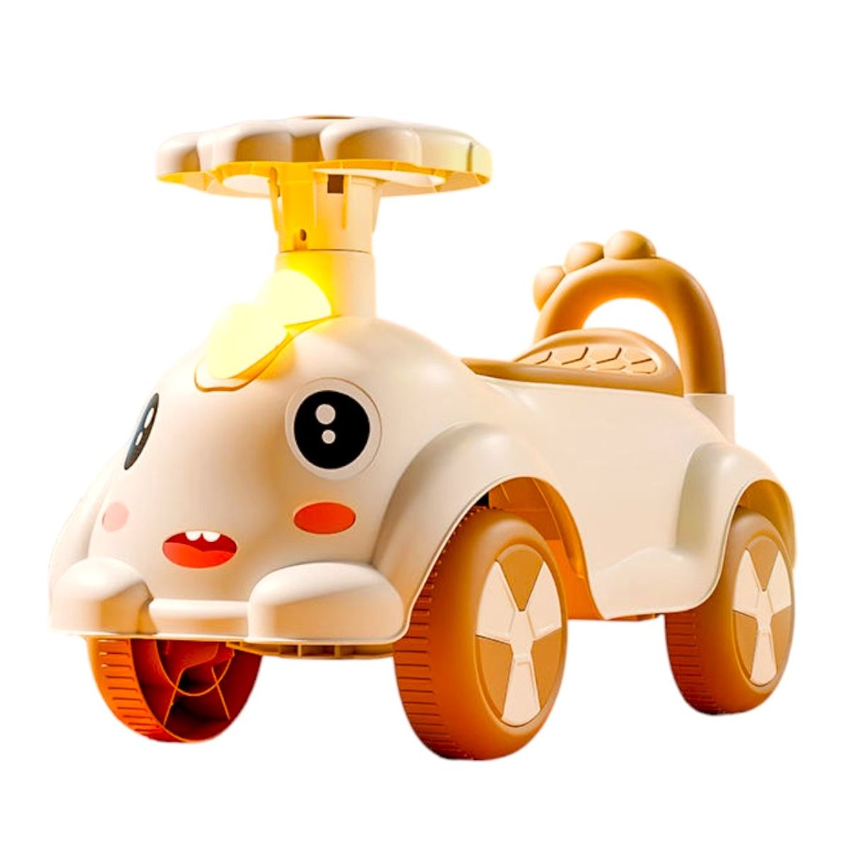 GENERICO - Carrito Dino Beige con luces y sonido Buggy correpasillos