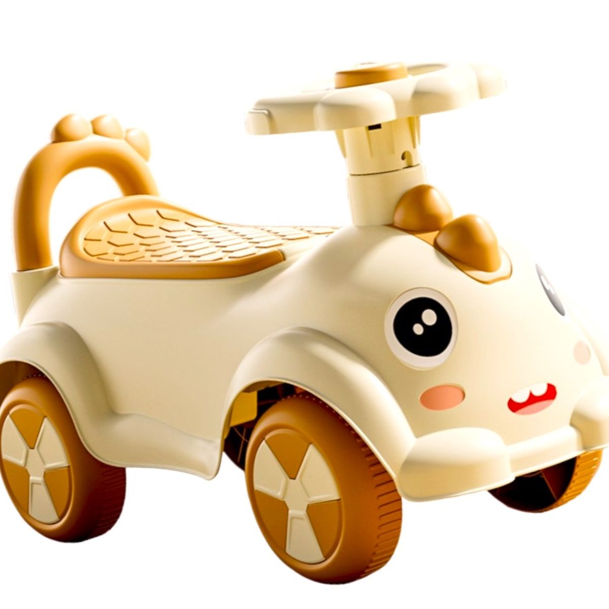 GENERICO - Carrito Dino Beige con luces y sonido Buggy correpasillos