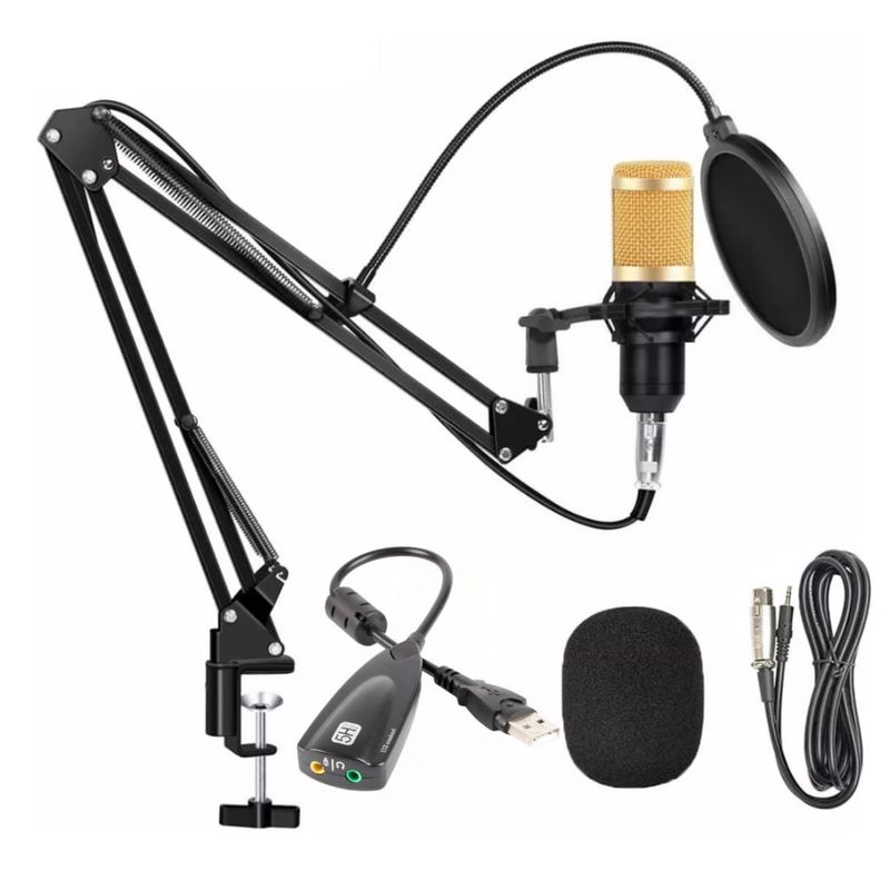 SEISA - Microfono Profesional Condensador Grabación Streaming Podcast BM-800