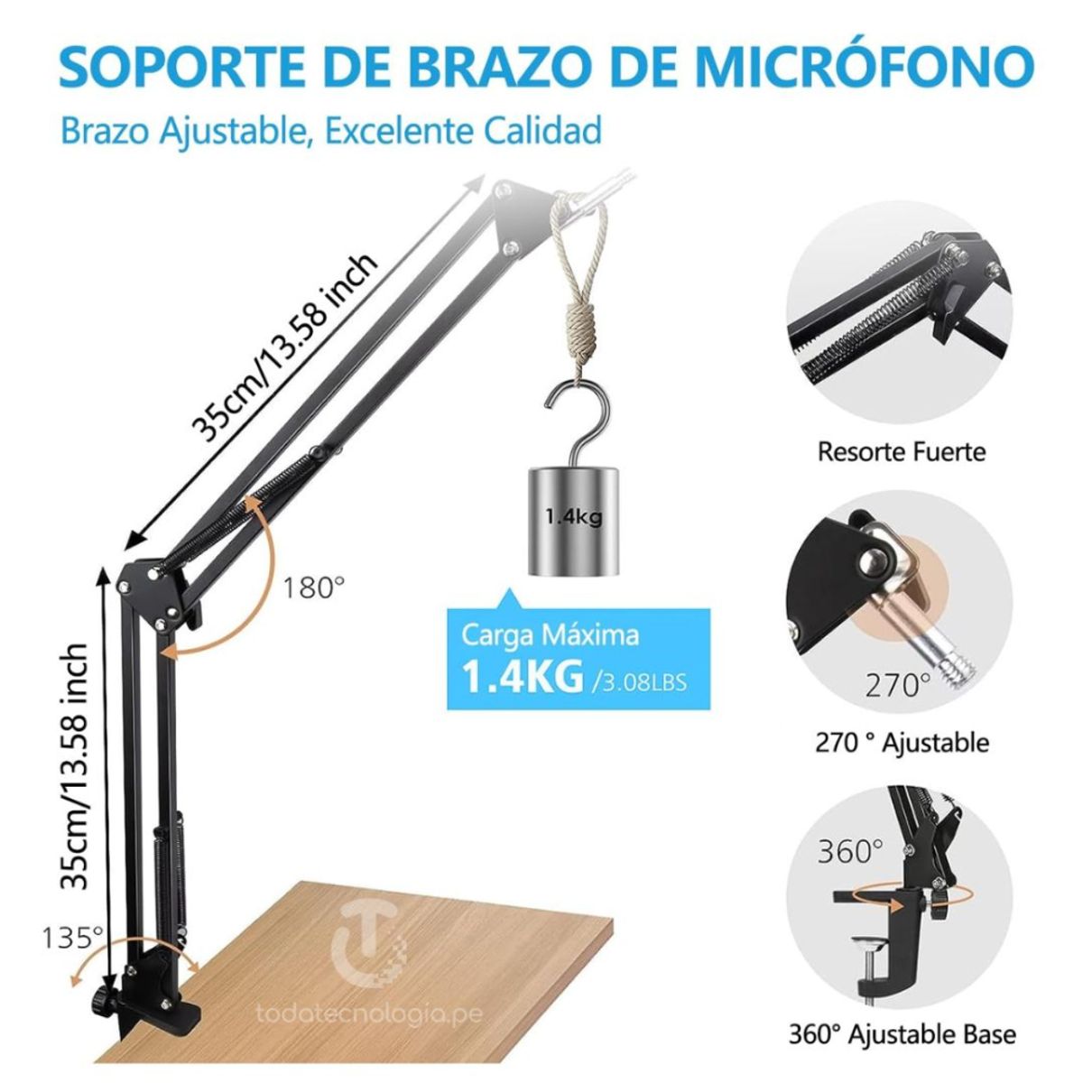 SEISA - Microfono Profesional Condensador Grabación Streaming Podcast BM-800