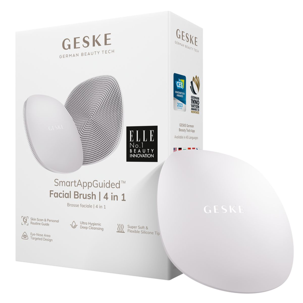 GESKE - Cepillo Facial Blanco Perlado 4 en 1