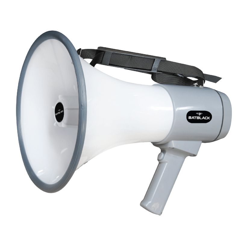 BATBLACK - Megafono Recargable 120 W Alcance 1000 Mts BT-MF98