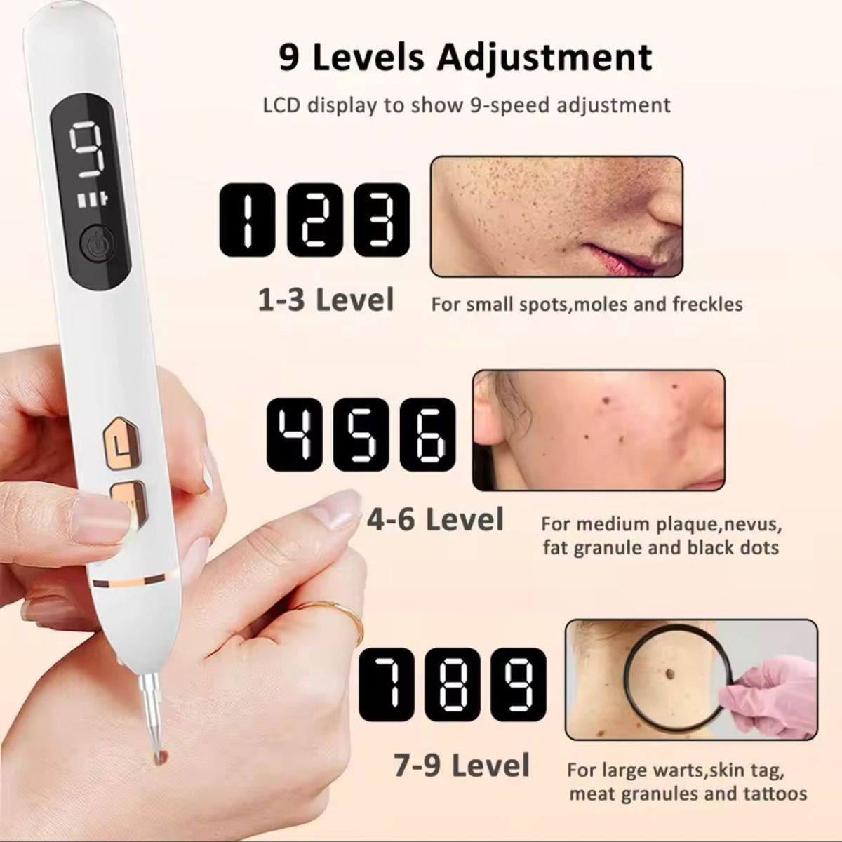 GENERICO - PLUMA LASER DE PLASMA  ELIMINA VERRUGAS COLOR BLANCO_.