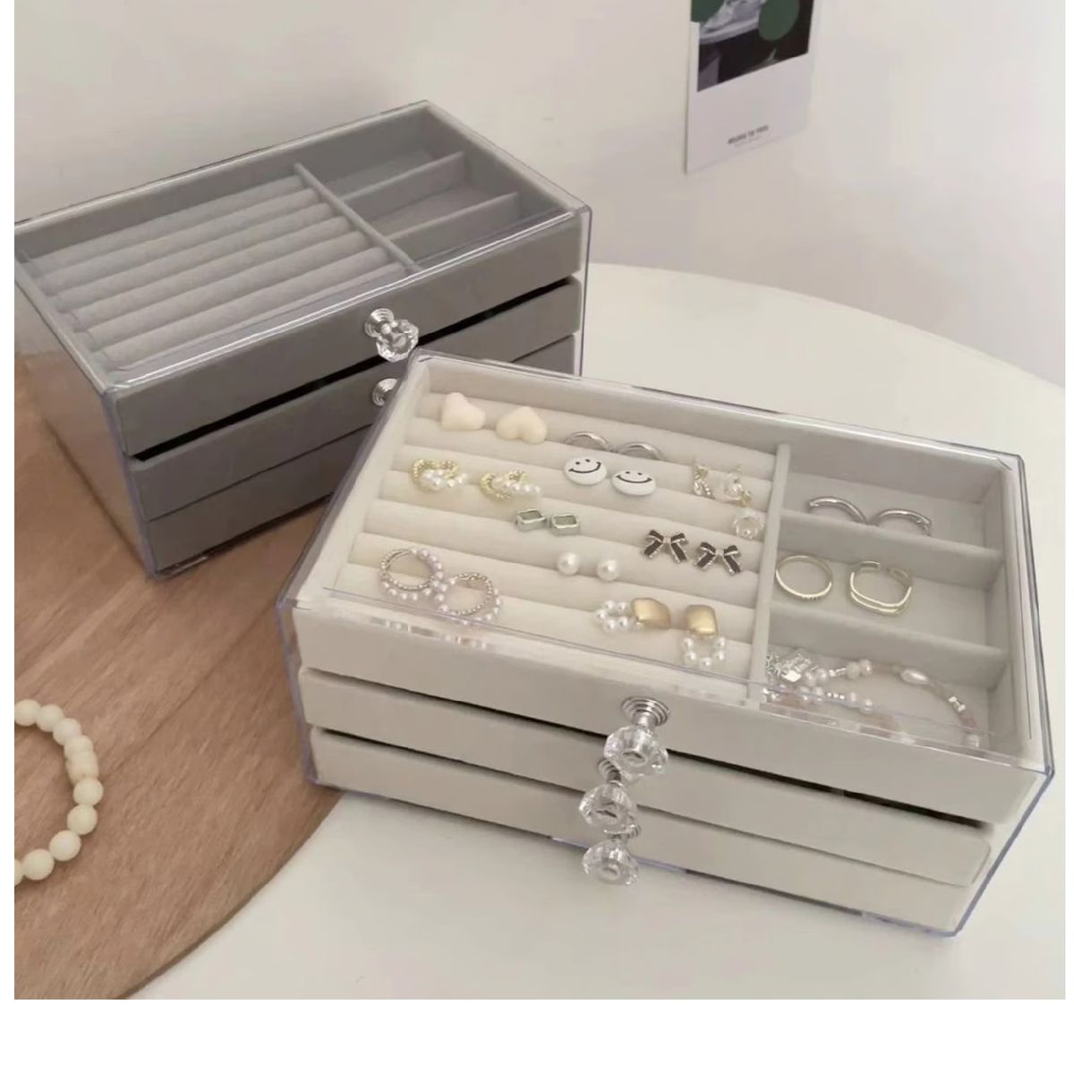 GENERICO - Joyero Organizador De Joyas Cofre Pulseras Relojes 3 Niveles