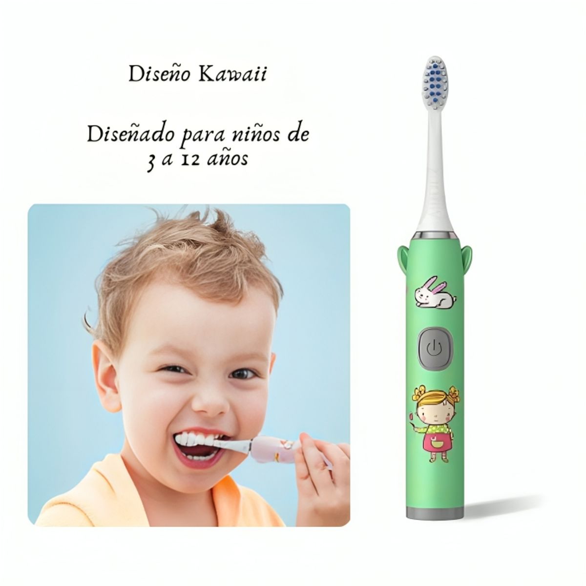 GENERICO - Cepillo de Dientes Kawaii Inteligente Ultrasónico para Niños