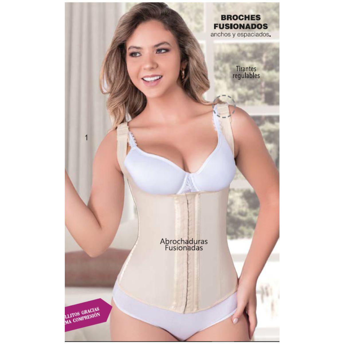 SILHOUETTE - Chaleco Latex Colombiano Broches Fusionados S negro