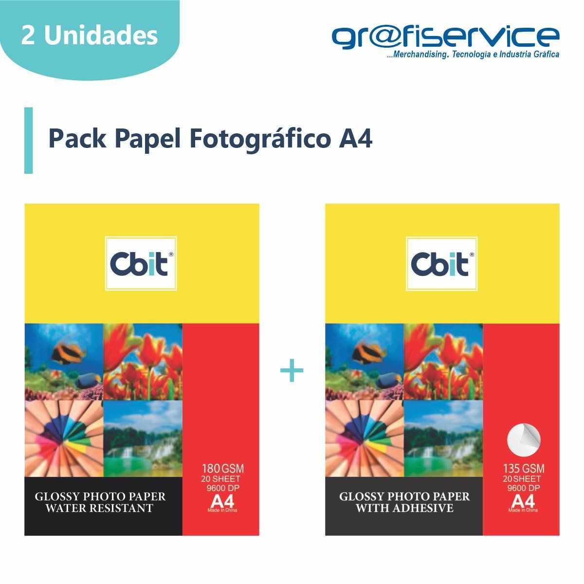 GENERICO - Pack Papel Fotográfico Brillante y Fotográfico Adhesivo