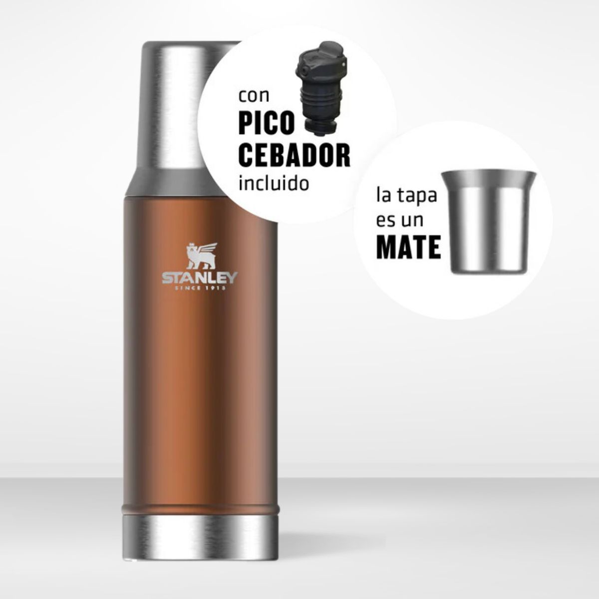 STANLEY - Termo de Bebida Mate System Dorado Stanley 800ml