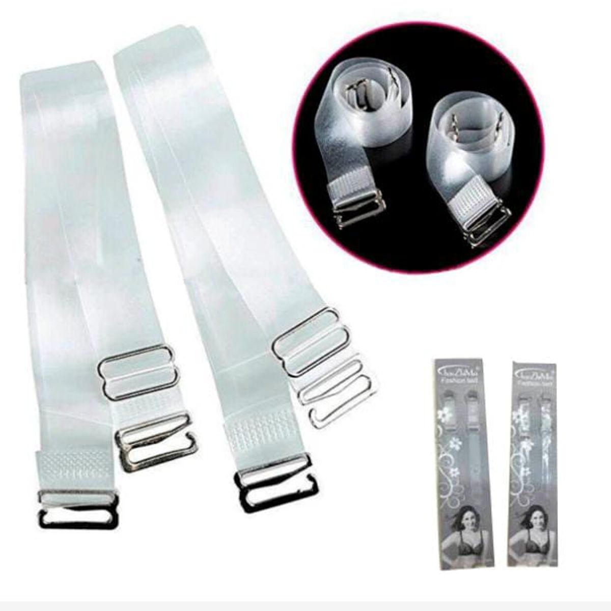 GENERICO - Pack 3 pares de ligas traslucidas para brasiers