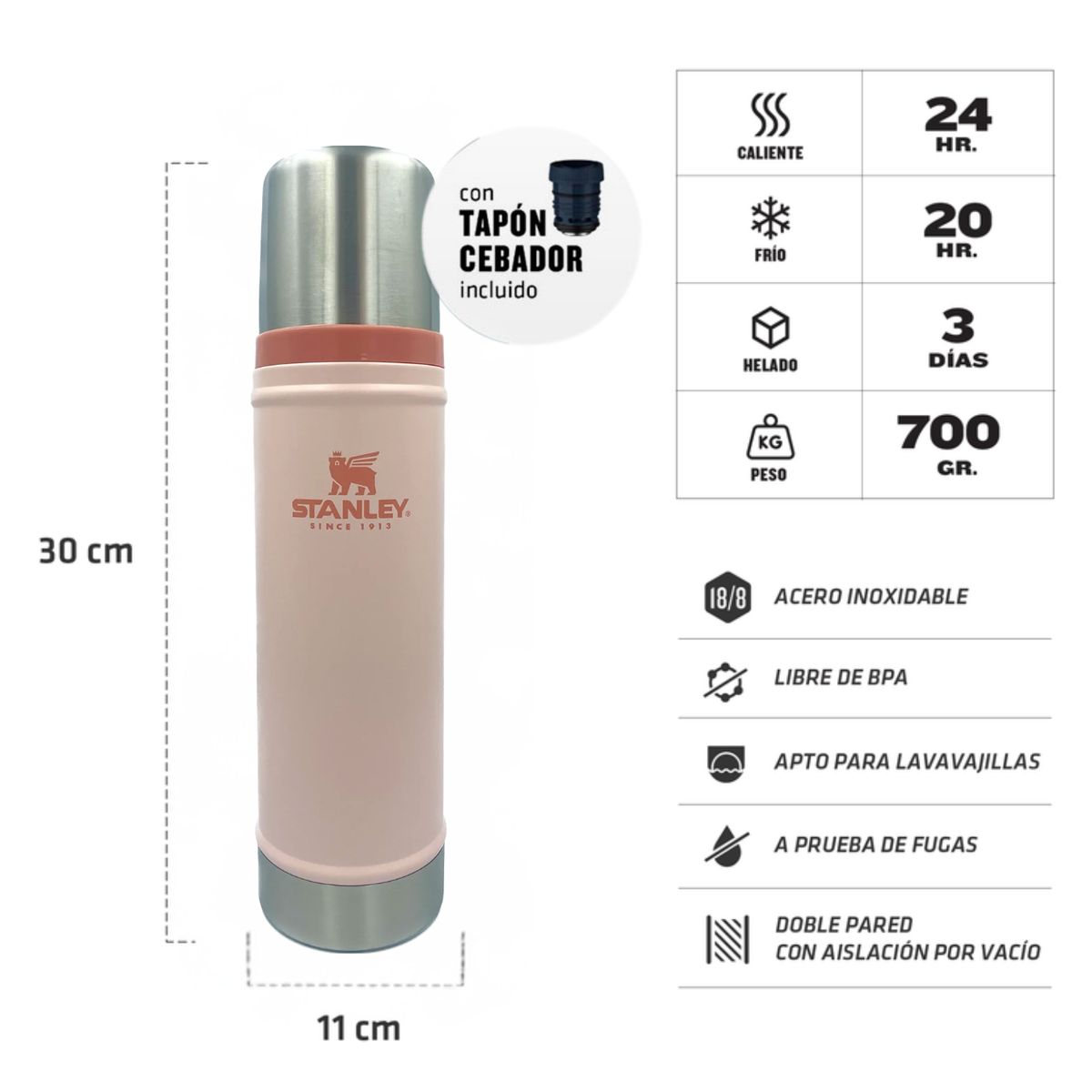 STANLEY - Combo Stanley Termo Classic 591 + Matero 236ml Limestone