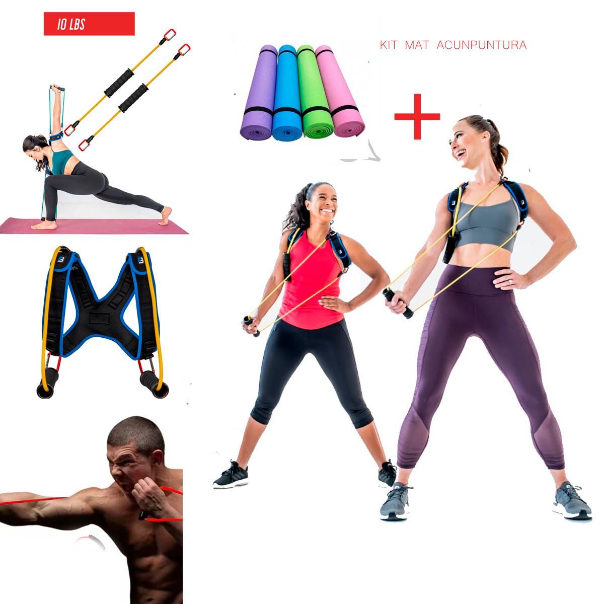 GENERICO - PACK 1 FIT BOX EJERCITADOR BRAZOS+ 1 MAT ACUPUNTURA