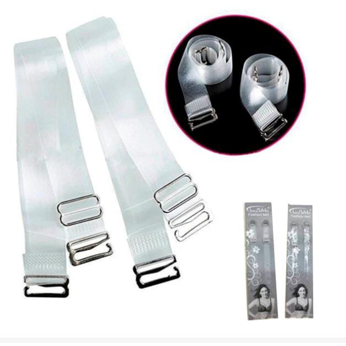 GENERICO - Pack 3 pares de ligas traslucidas para brasiers