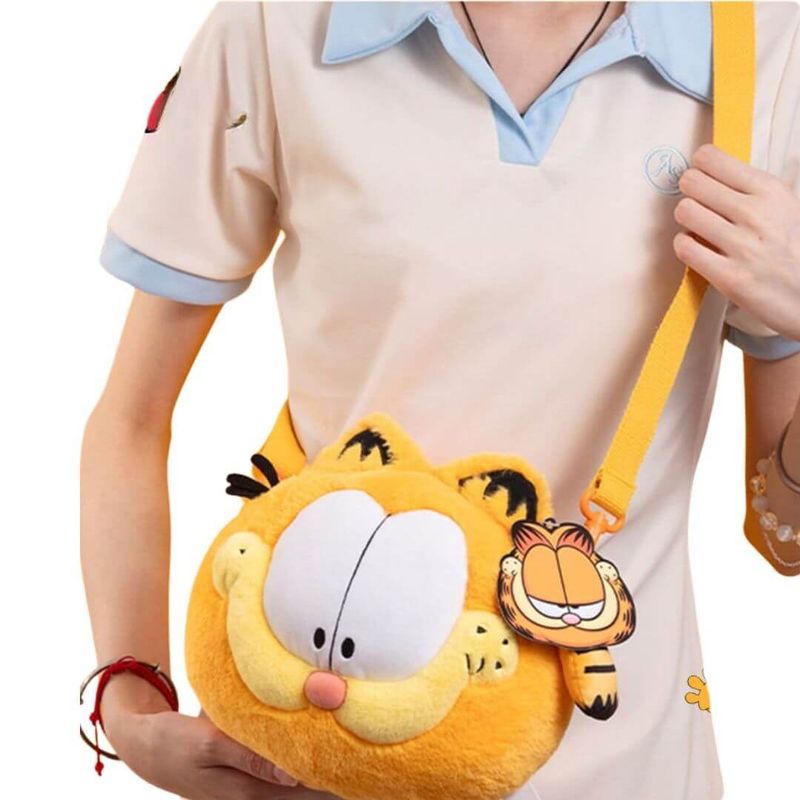 GENERICO - Morral Garfield Unisex Cartera Peluche  - Mide 20 cm alto