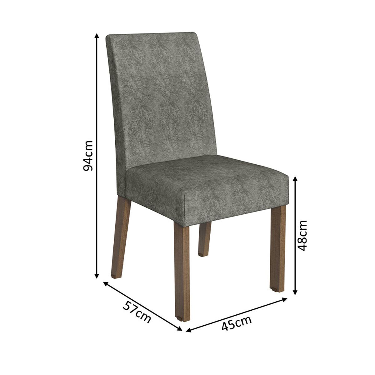 MADESA - Kit 2 Sillas de Comedor Madesa 4255 Silver