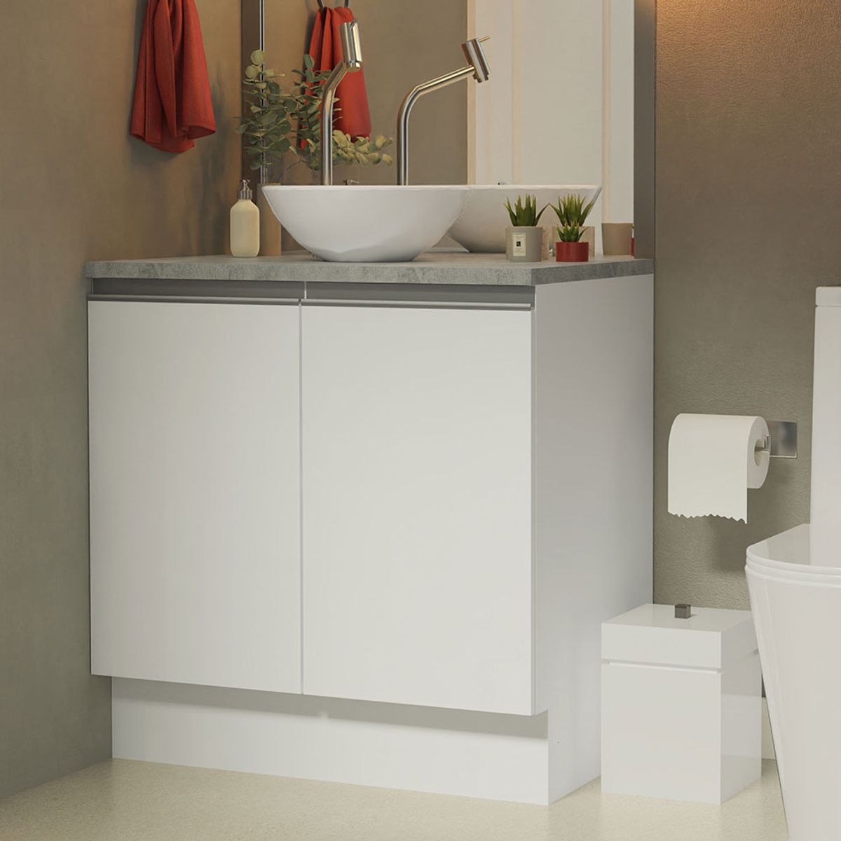 MADESA - Mueble para Baños 80 cm 2 Puertas - Con Encimera