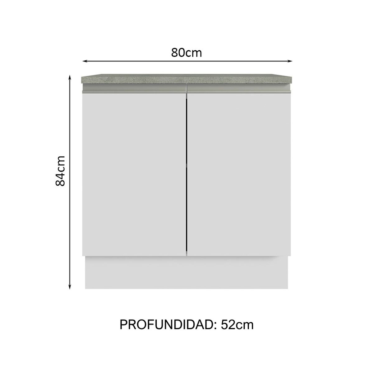 MADESA - Mueble para Baños 80 cm 2 Puertas - Con Encimera