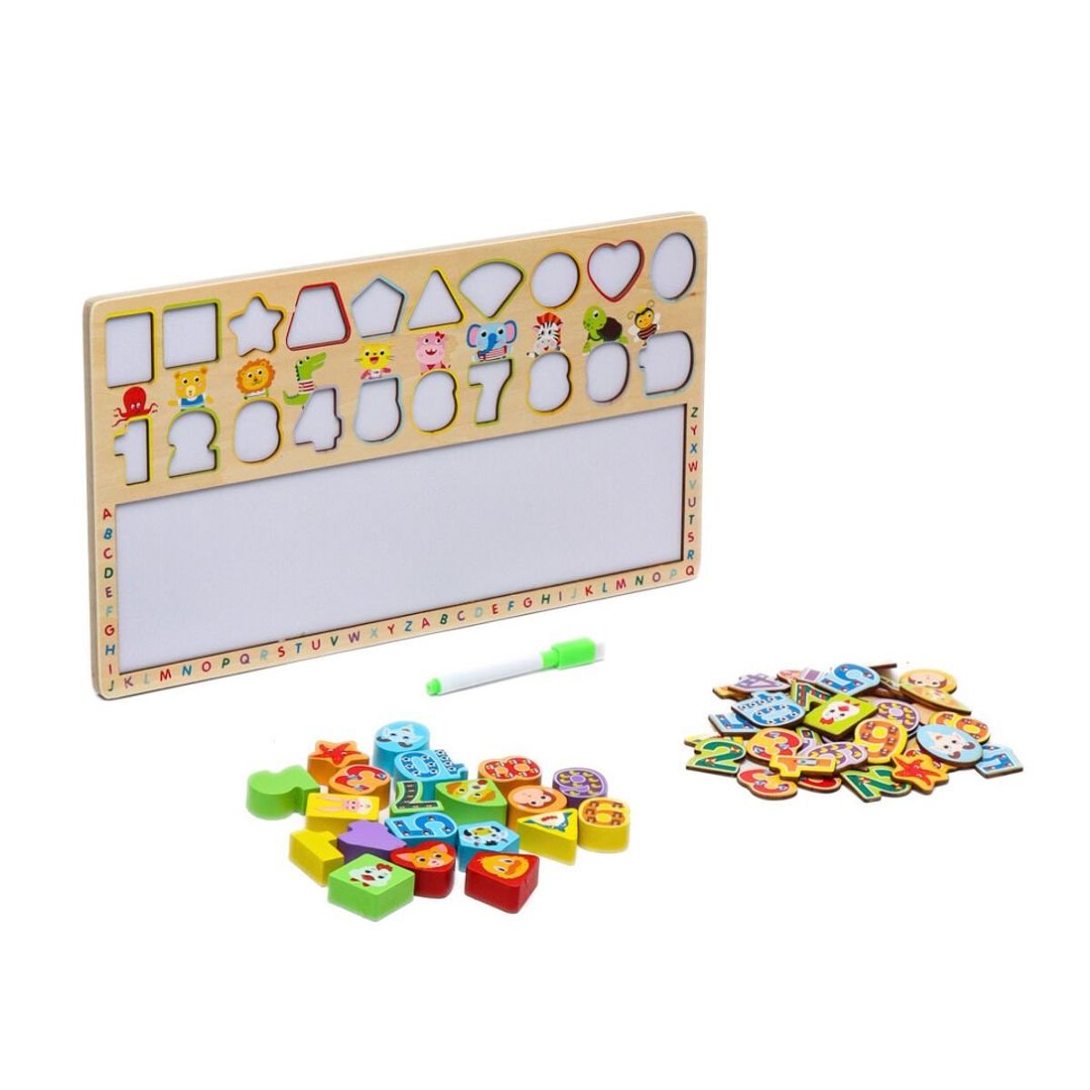 GENERICO - Tablero Didáctico Encaje Pizarra Magnética 3 en 1