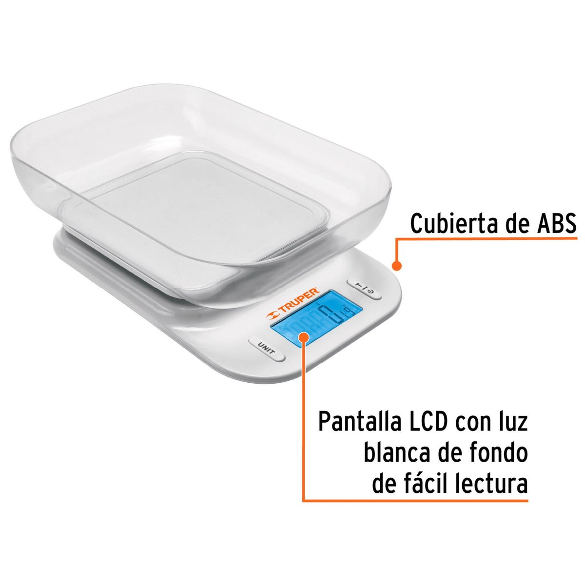 TRUPER - balanza Báscula con tazón, 5 kg dijital Truper