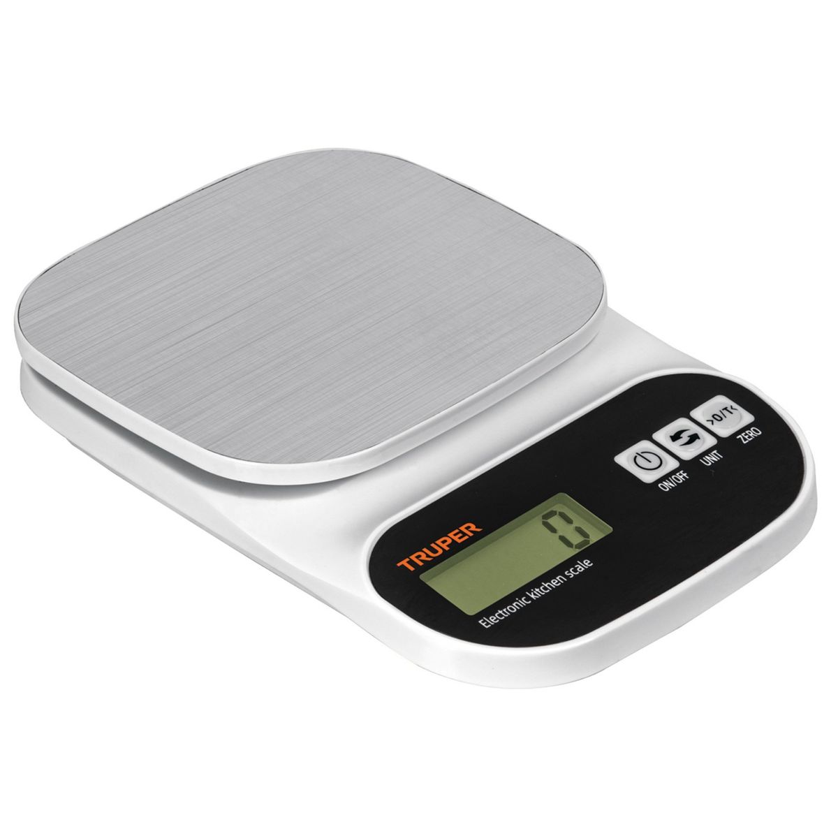 TRUPER - Balanza Báscula digital para cocina plato de acero inox5kg Truper