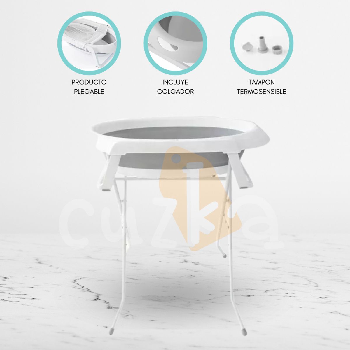 SAFETY 1ST - Bañera 2 en 1 con Soporte y Malla «SMILE» Gray