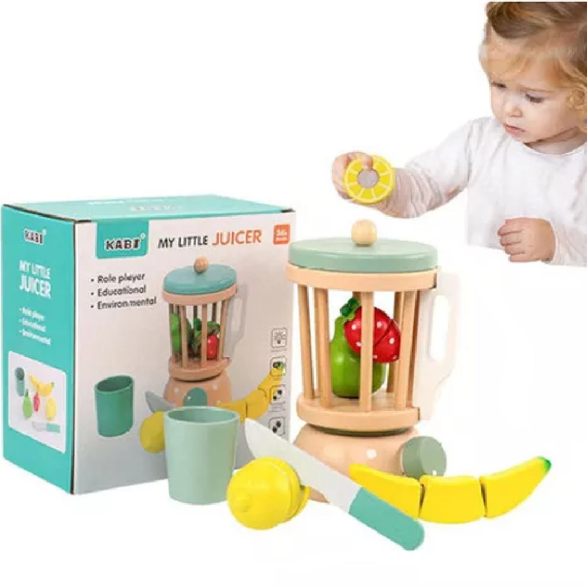 GENERICO - Mini Lucuadora Juguete de Madera para Niños