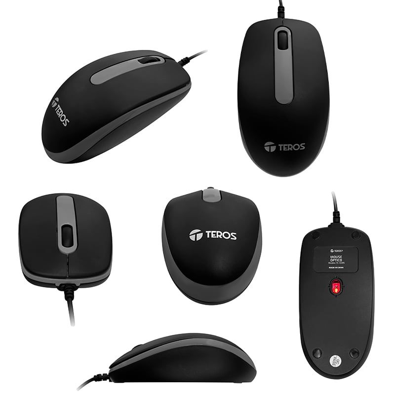 TEROS - Mouse óptico Teros TE-1220S 1000dpi USB