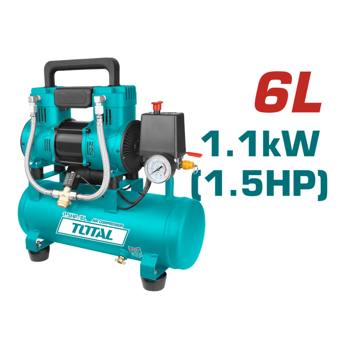 TOTAL TOOLS - Compresora silenciosa 6 litros Total