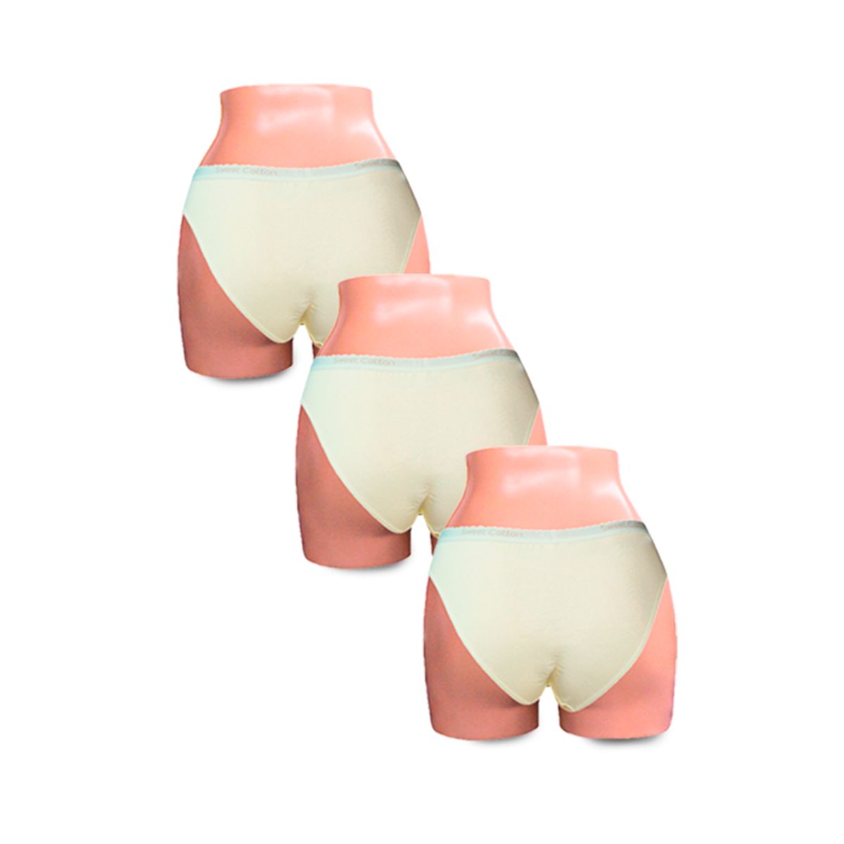 SWEET COTTON - Pack x3 Bikini Sweet Cotton Crema