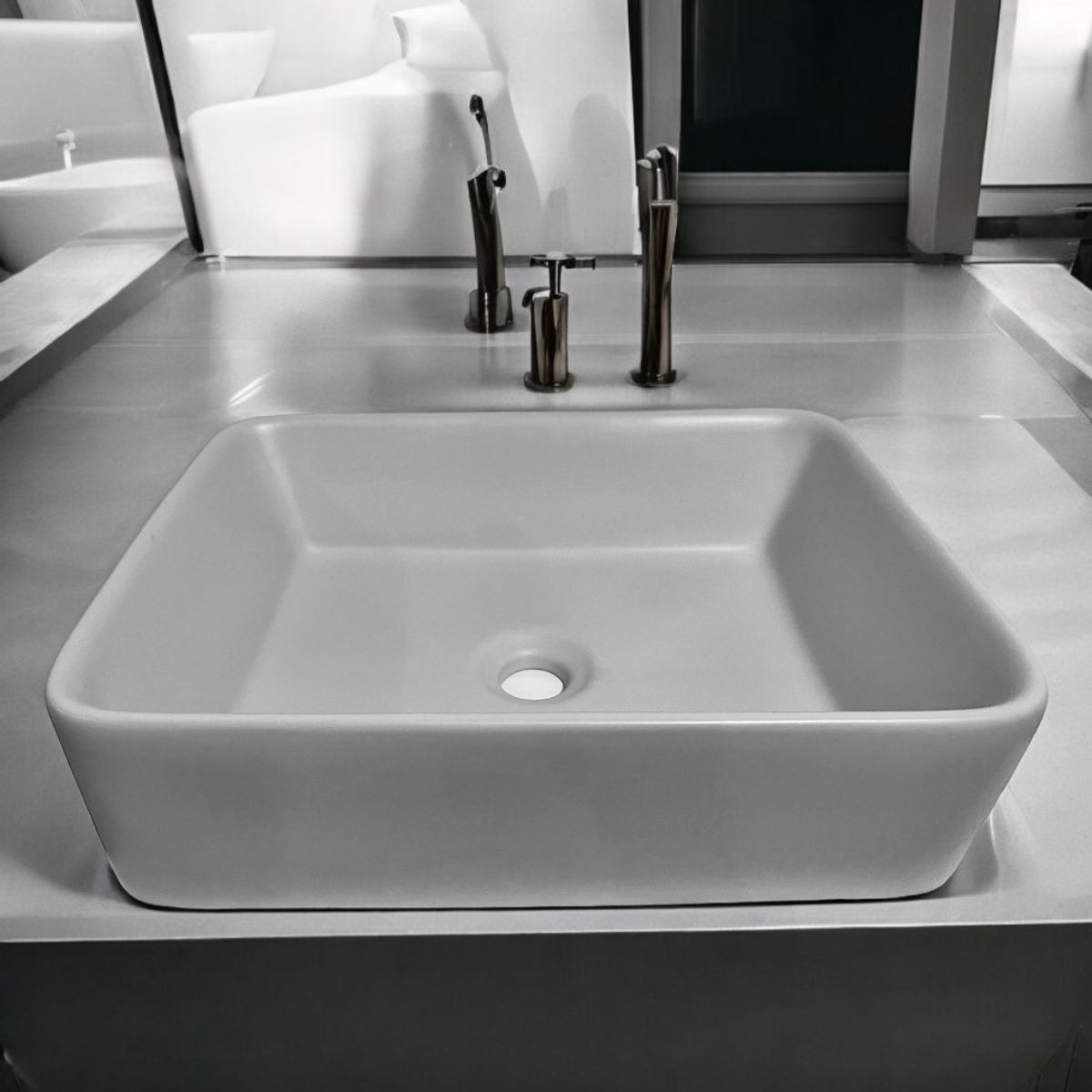 GENERICO - Bowl Rectangular Gris Piedra Mate