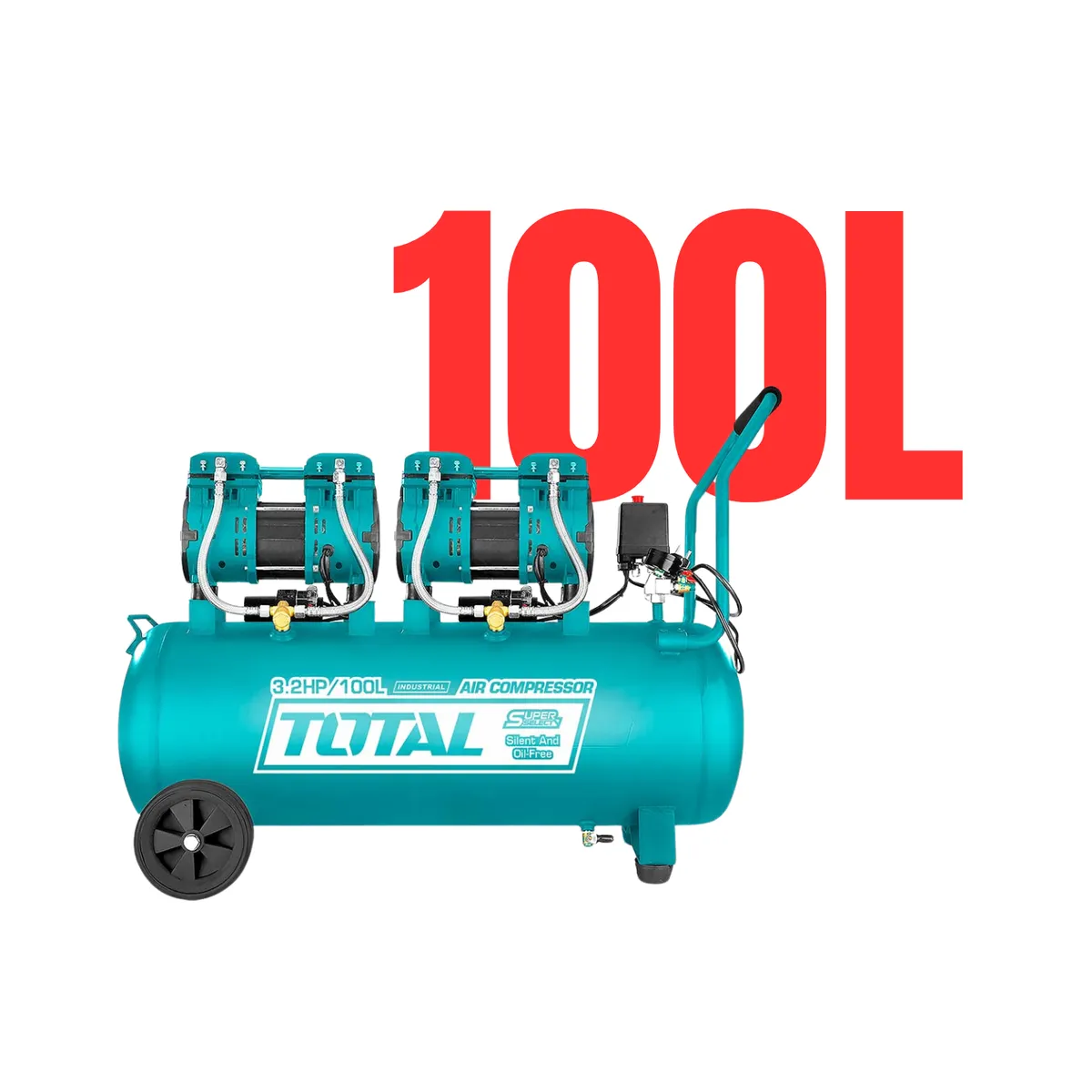 TOTAL TOOLS - Compresora silenciosa 100 litros Total