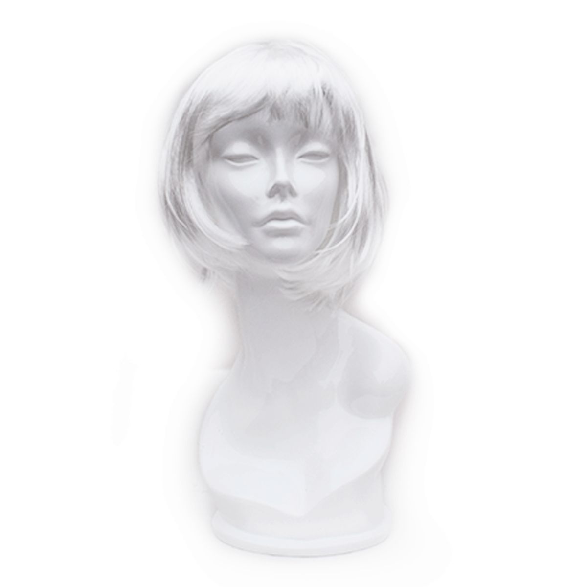 GENERICO - Peluca artificial corta NA 10551 para disfraces Blanco