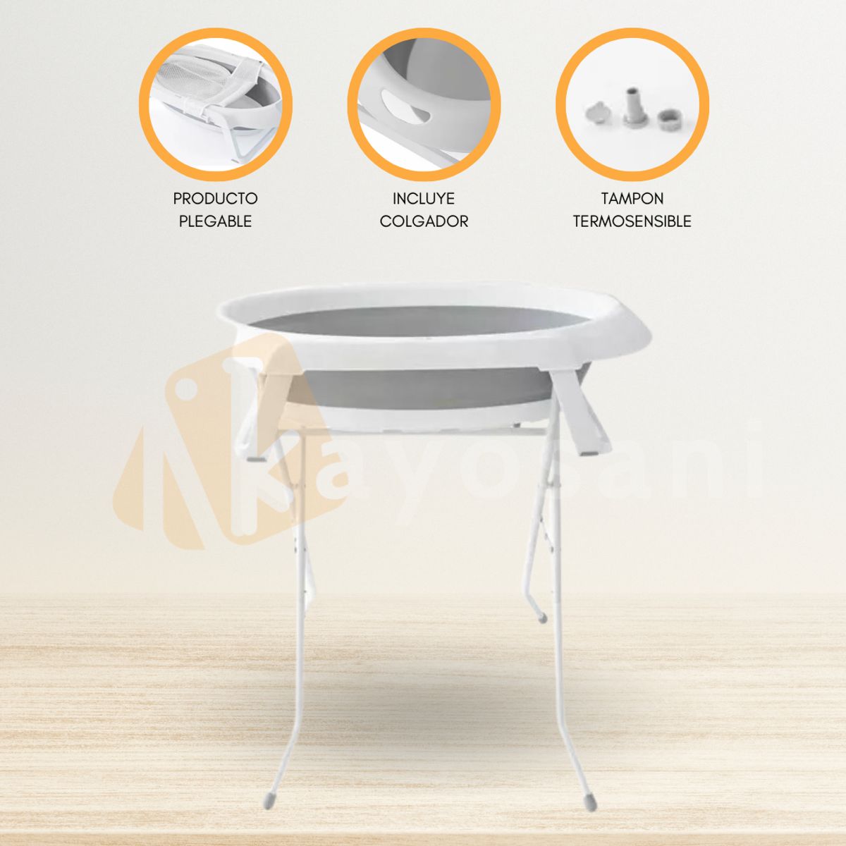 SAFETY 1ST - Bañera 2 en 1 con Soporte y Malla «SMILE» Gray