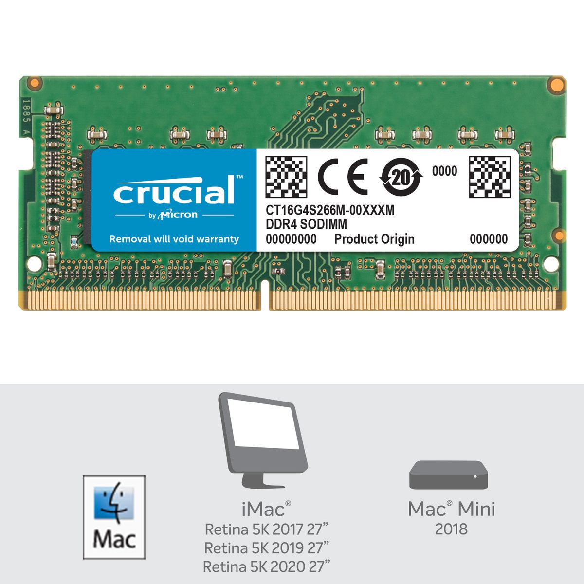 CRUCIAL - Ram CRUCIAL 16GB Para Mac DDR4-2666MHz SODIMM - CT16G4S266M