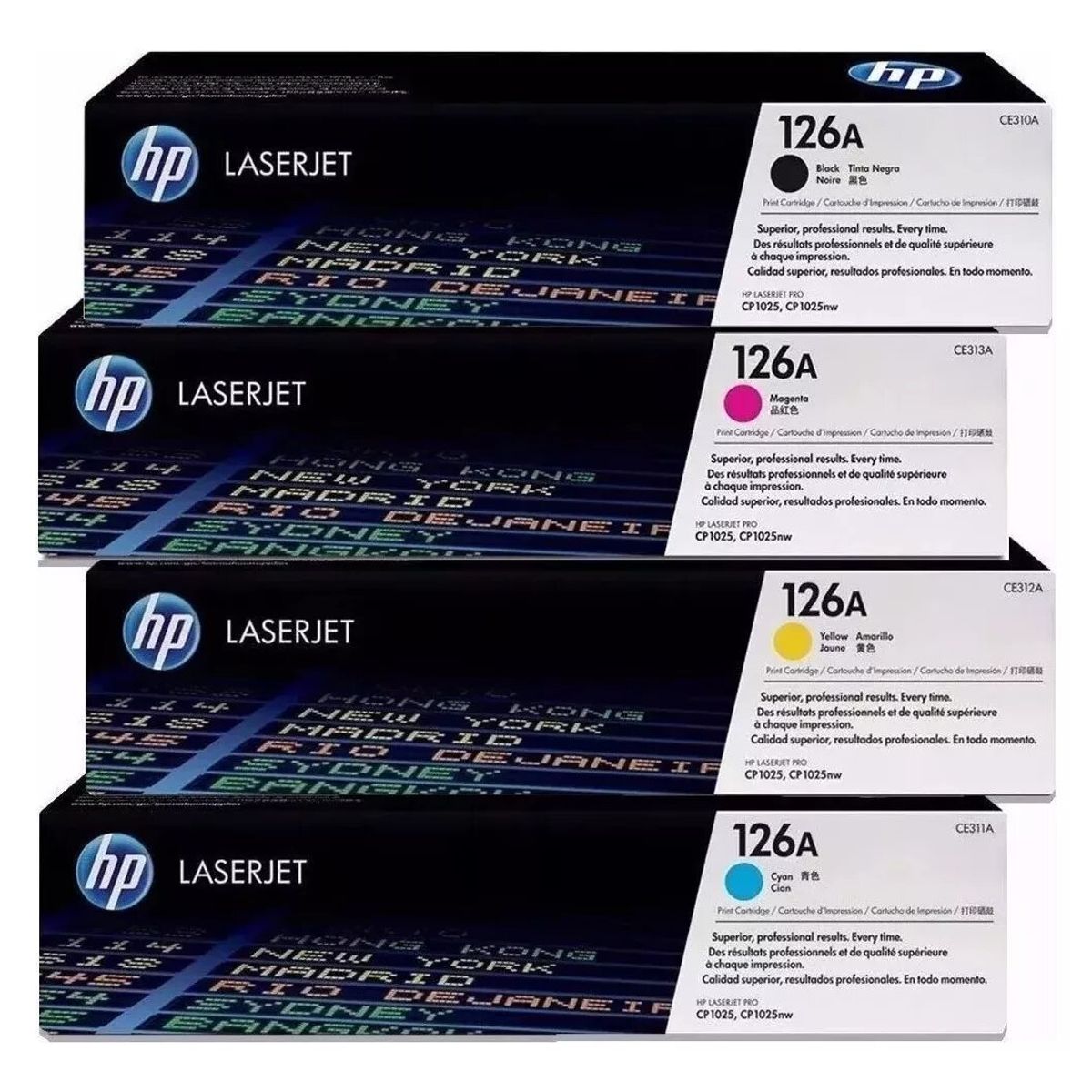 HP - Kit Toner HP 126A Cyan Magenta Amarillo Negro - Pack